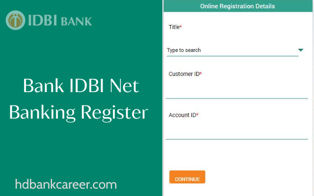Bank IDBI Net Banking Register 