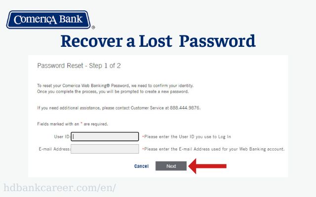 Recover Comerica Lost Password