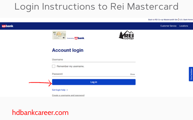 Login Instructions to Rei Mastercard