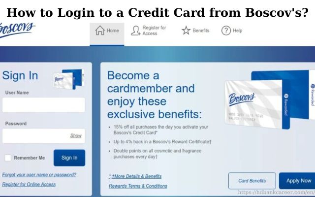 How to Login to a Credit Card from Boscov