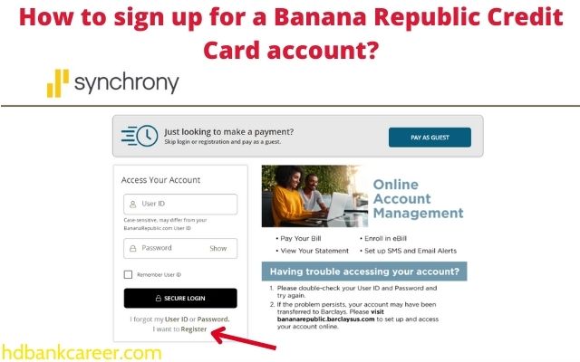 How to sign up for a Banana Republic Credit Card account?