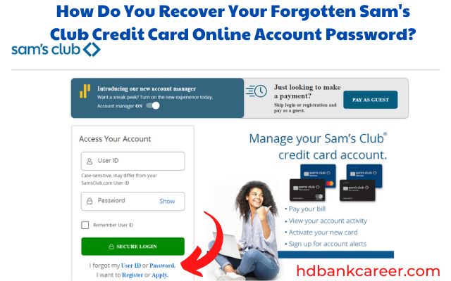 Recovering Your Forgotten Sam's Club Credit Card Online Account Password