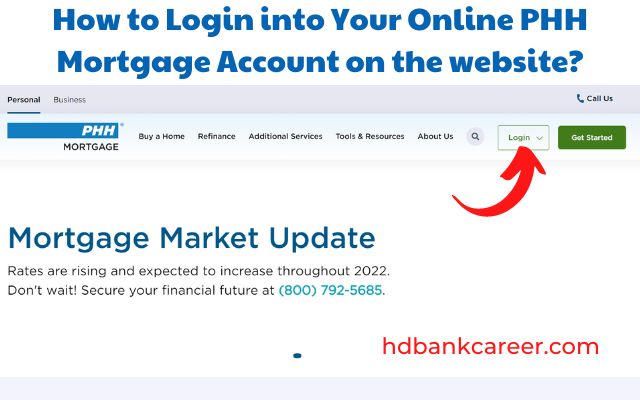 Login for the Online PHH Mortgage Center Account on the website
