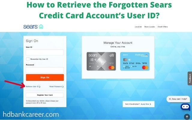 How to Retrieve the Forgotten Sears Credit Card Account’s User ID?
