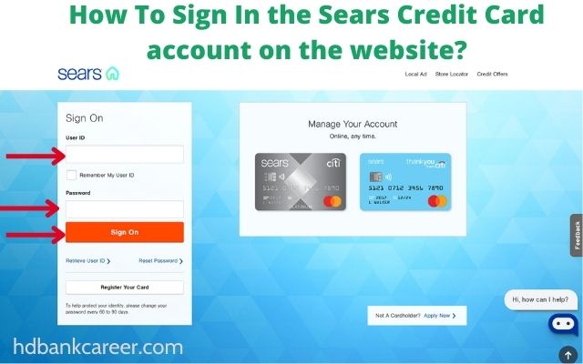 How To Sign In the Sears Credit Card account on the website?