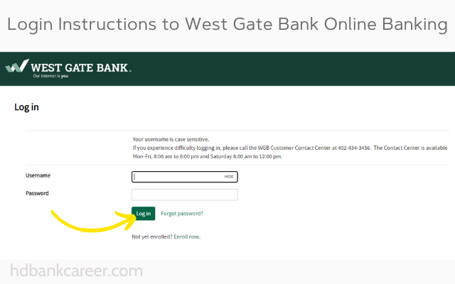 Login Instructions to West Gate Bank Online Banking