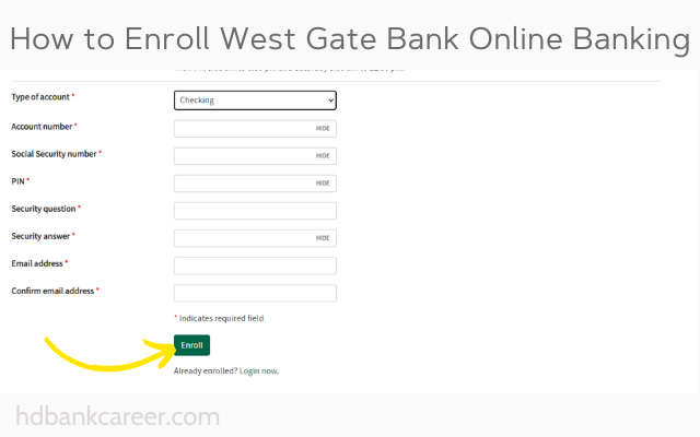 How to Enroll West Gate Bank Online Banking