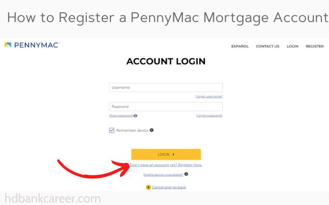 How to Register a PennyMac Mortgage Account