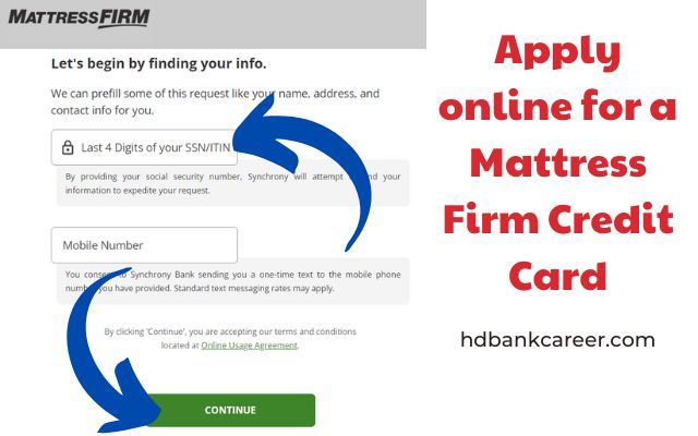 Apply online for a Mattress Firm Credit Card