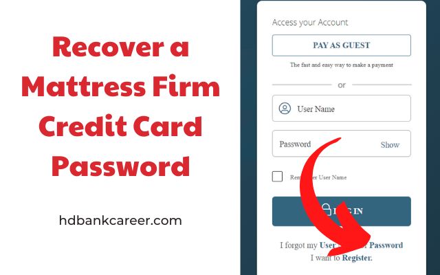 Recover a Mattress Firm Credit Card Password