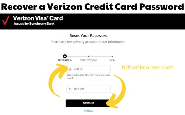 Recover a Verizon Credit Card Password
