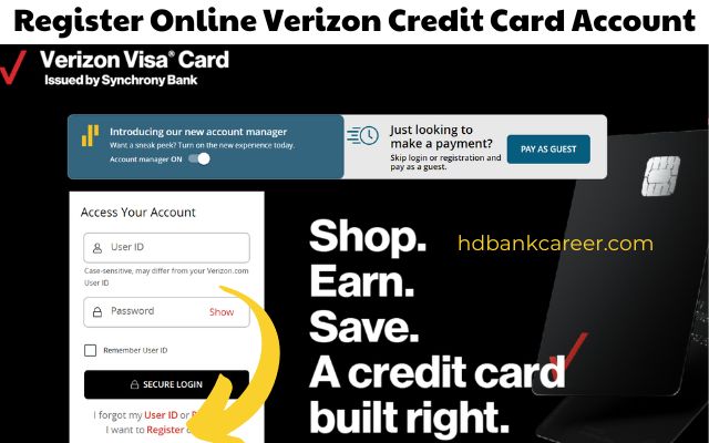 Register Online Verizon Credit Card Account