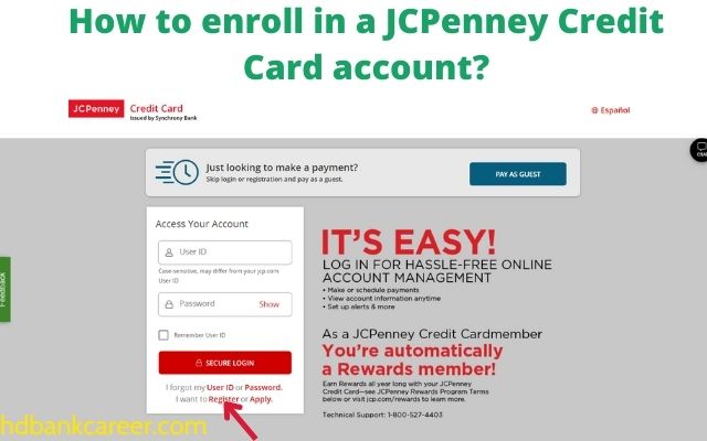 How to enroll in a JCPenney Credit Card account?