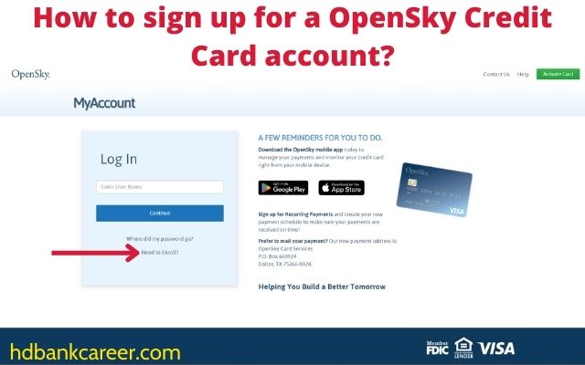 How to sign up for a OpenSky Credit Card account?