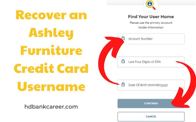 Recover an Ashley Furniture Credit Card Username