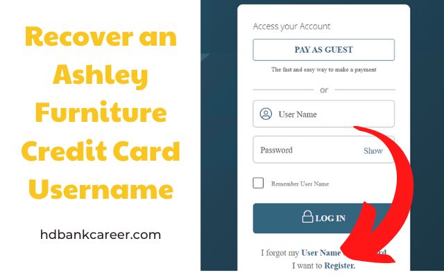 Recover an Ashley Furniture Credit Card Username
