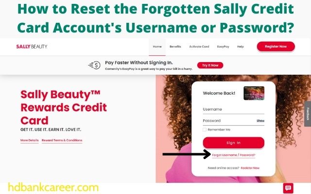 How to Reset the Forgotten Sally Credit Card Account
