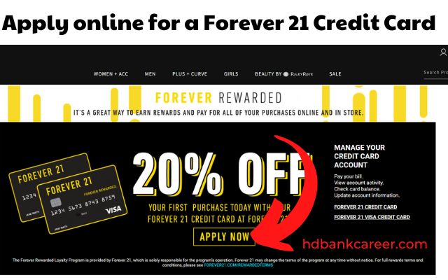 Apply online for a Forever 21 Credit Card