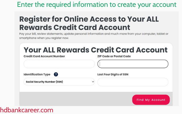 Enter the required information to create your account