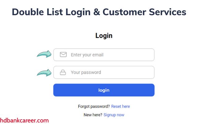 Double List Login Instructions & Customer Services
