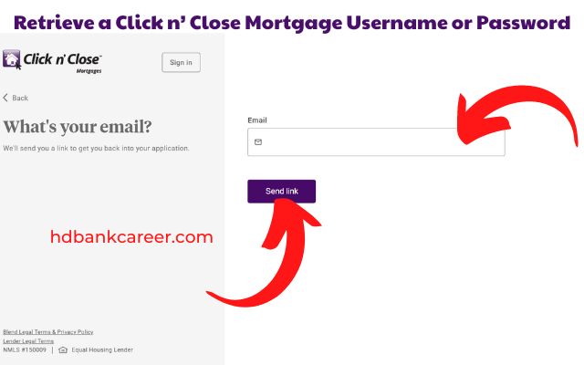 Retrieve a Click n Close Mortgage Username or Password