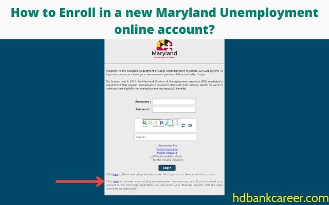 How to Enroll in a new Maryland Unemployment online account?