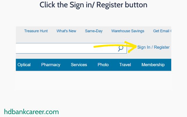 Click the Sign in/ Register button